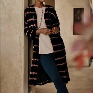 PURE JILL VELVET TIE DYE DUSTER - XS